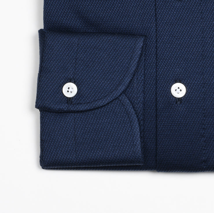 Cutaway Collar Shirt in Navy Pique