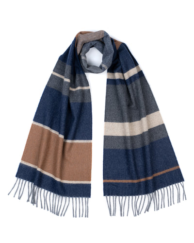 Orwell Scarf in Navy & Vicuna