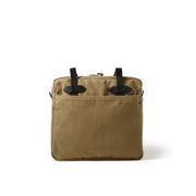Rugged Twill Tote Bag With Zipper - Tan