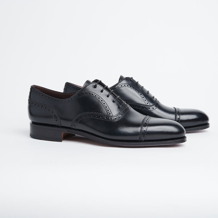 Semi Brogue Oxford 80195 in Black Calf