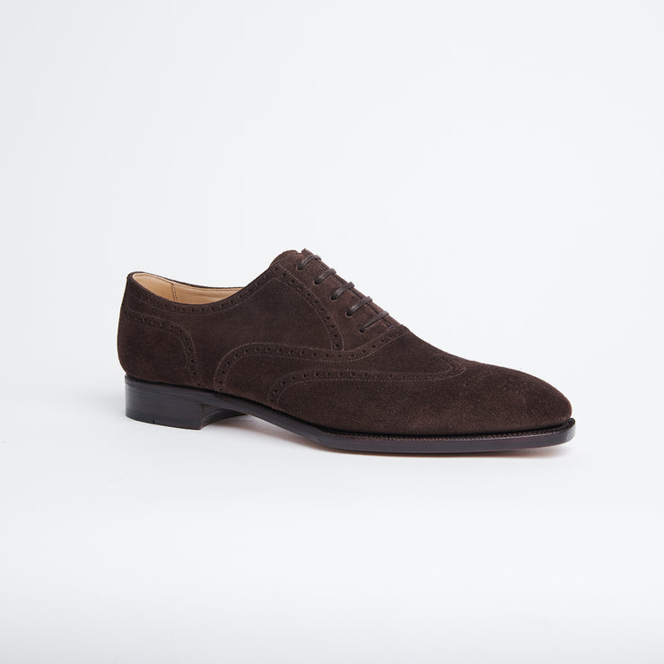 Faux Wingtip Oxford 110 in Dark Brown Suede