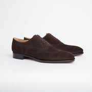 Faux Wingtip Oxford 110 in Dark Brown Suede