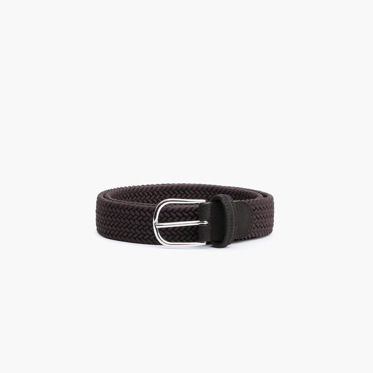 Woven Cord Belt in Melanzane Brown