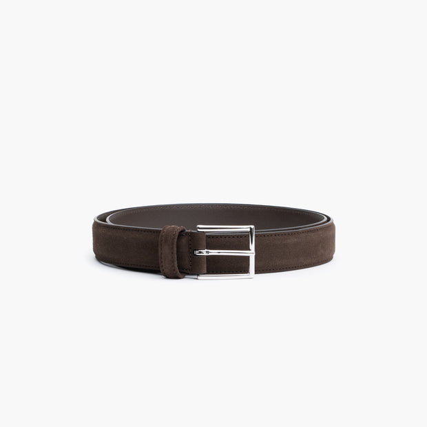 Crockett & Jones Dark Brown Suede Men's Belt