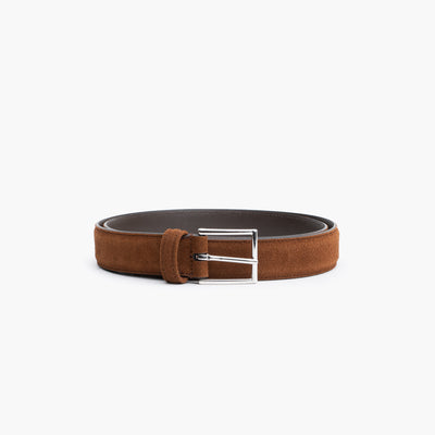 Dress Belt in Light Brown Suede