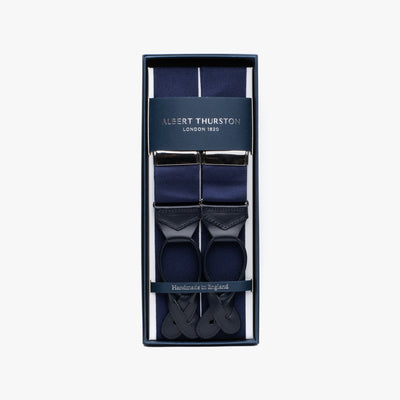 Plain Ribbon Braces - Navy / Blue