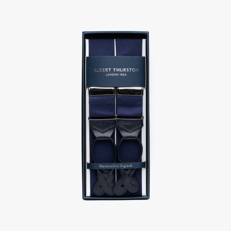 Plain Ribbon Braces - Navy / Blue