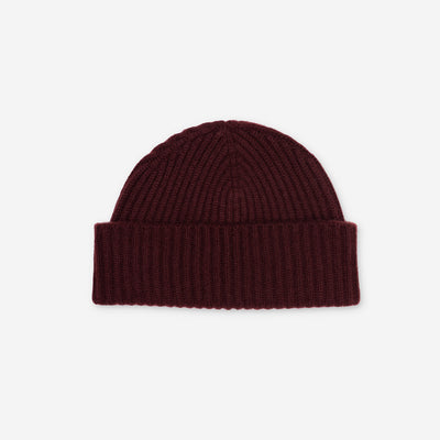 Alex Cashmere Beanie in Black Cherry