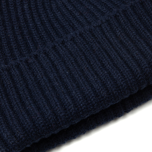 Alex Cashmere Beanie in Dark Navy