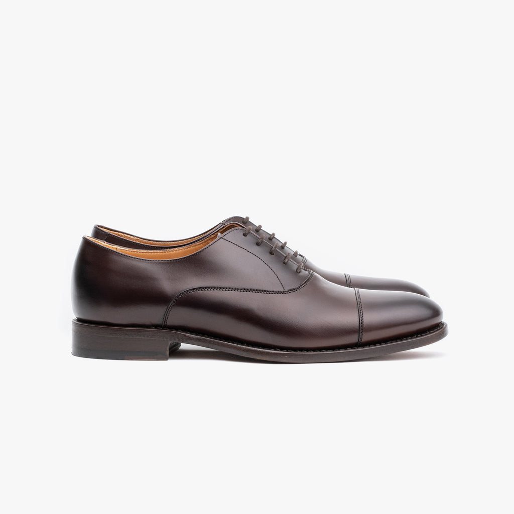 Cap Toe Oxford Rounded - Brown Calf – Caine Clothiers display picture 1