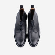 Cap Toe Boot in Black Scotch Grain