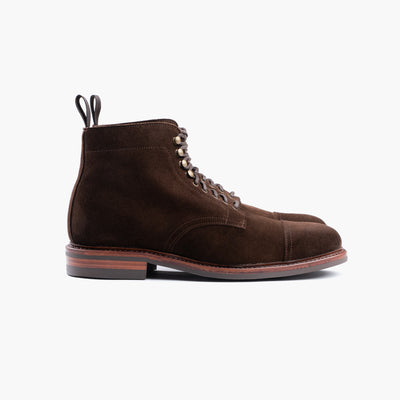 Cap Toe Boot in Oil Suede - Brown