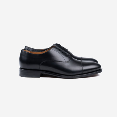 Cap Toe Oxford Rounded - Black Calf