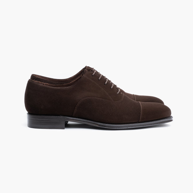 Cap Toe Oxford in Dark Brown Suede