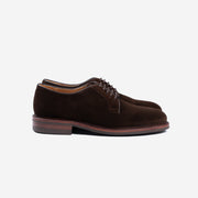 Plain toe derby in Dark Brown Oil Suede