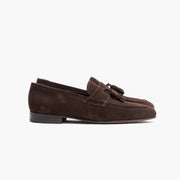 Milanese Tassel Loafer in Dark Brown Suede