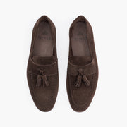 Milanese Tassel Loafer in Dark Brown Suede