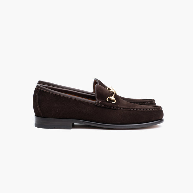 Horsebit Loafer in Dark Brown Suede