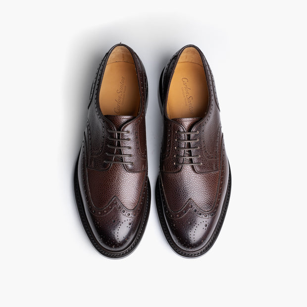 Country Brogue Derby in Dark Brown Grain