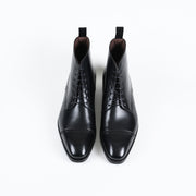 Cap Toe Brogue Boot 973 in Black Calf