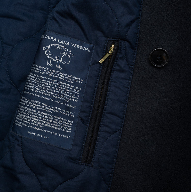 Peacoat in Dark Navy Casentino Wool