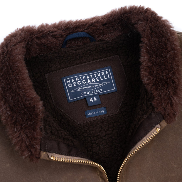 Mountain Gilet in Dark Tan Waxed Cotton
