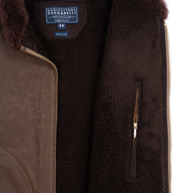Mountain Gilet in Dark Tan Waxed Cotton