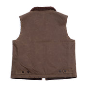 Mountain Gilet in Dark Tan Waxed Cotton