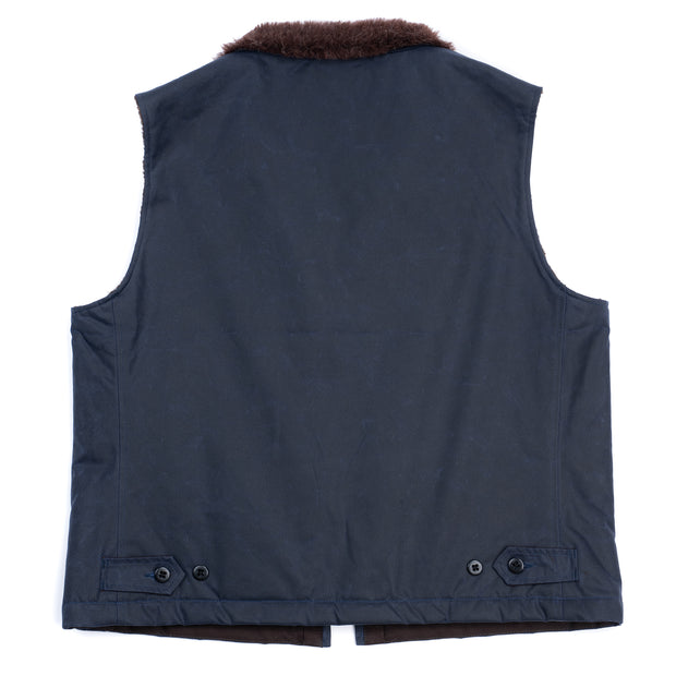 Mountain Gilet in Navy Waxed Cotton