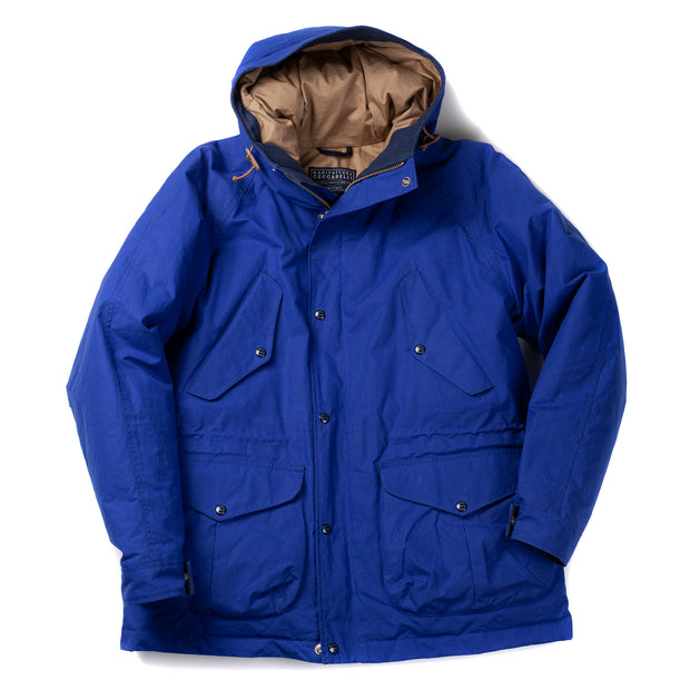 Goose Down Padded Fisherman Parka in Cobalt