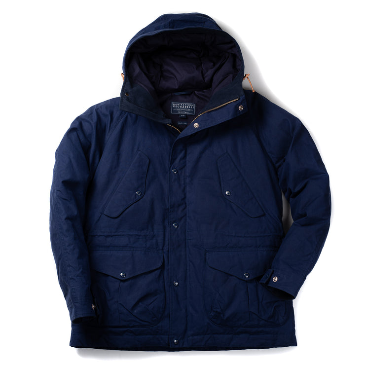Goose Down Padded Fisherman Parka in Navy