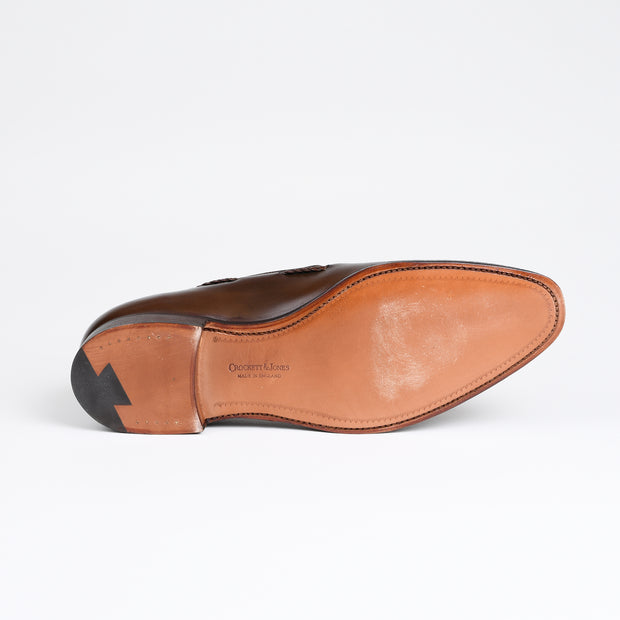 Langham II Tassel Loafer in Dark Brown Burnished Calf