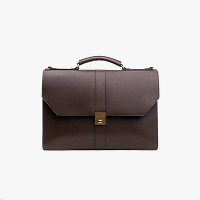 Captains Briefcase in Chocolate Harness Leather