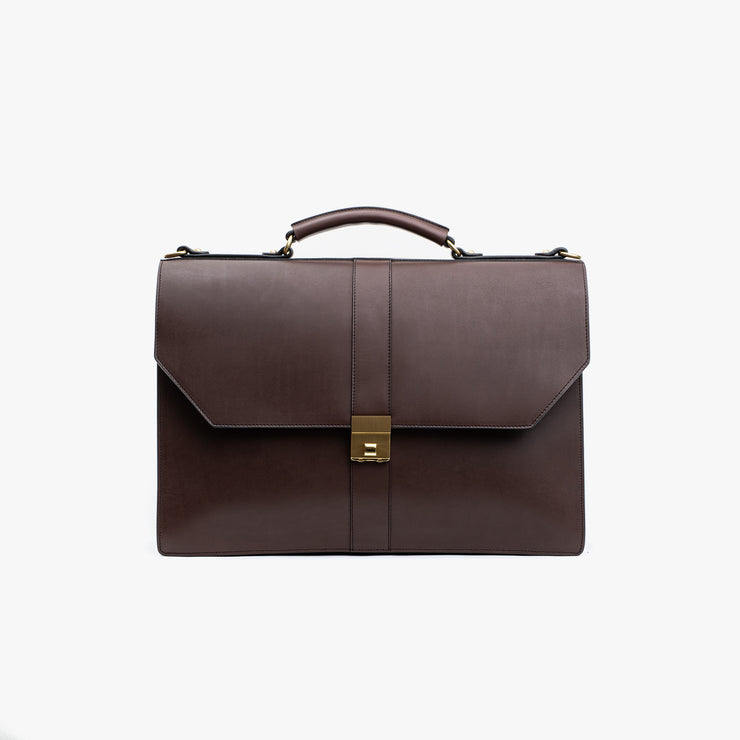 Captains Briefcase in Chocolate Harness Leather