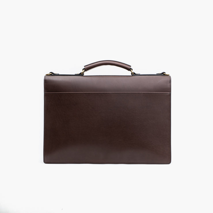 Captains Briefcase in Chocolate Harness Leather