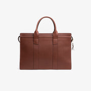 Zip Top Briefcase in Chestnut Harness Leather