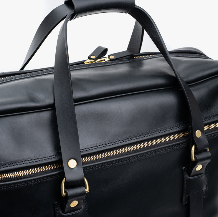Flight Bag in Black Vintage Leather