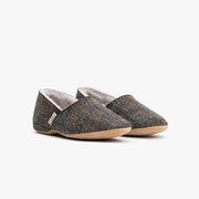 Sheepskin Slipper in Earth Harris Tweed