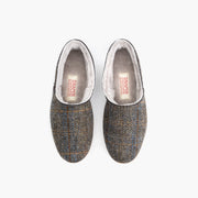 Sheepskin Slipper in Earth Harris Tweed