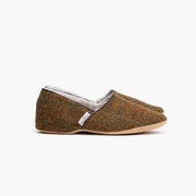 Sheepskin Slipper in Tabac Harris Tweed