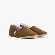 Sheepskin Slipper in Tabac Harris Tweed