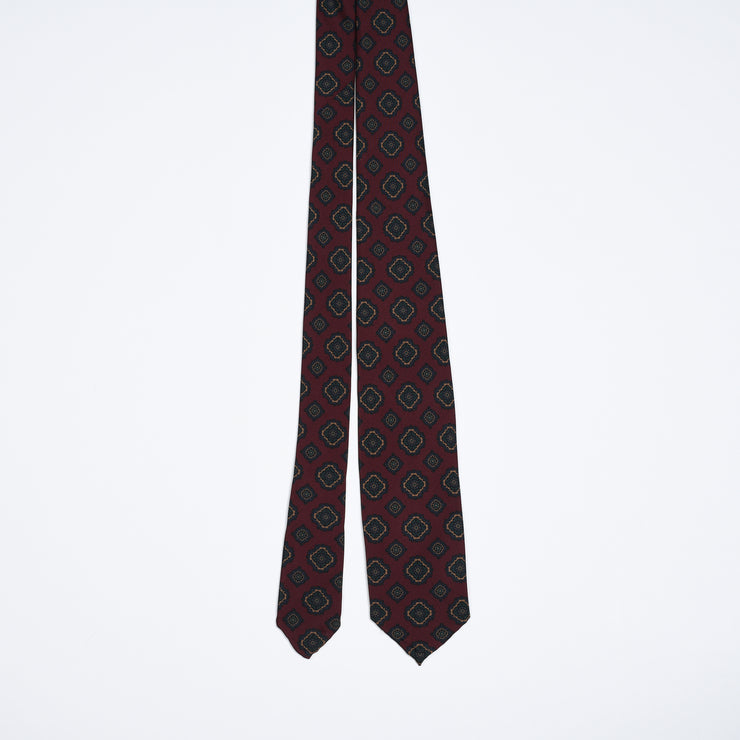 Printed Tie - Sangria Red