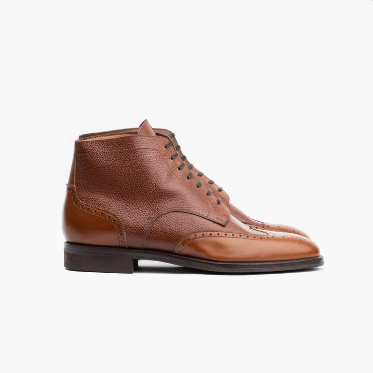 Wingtip Boot in Brown Grain and Calf