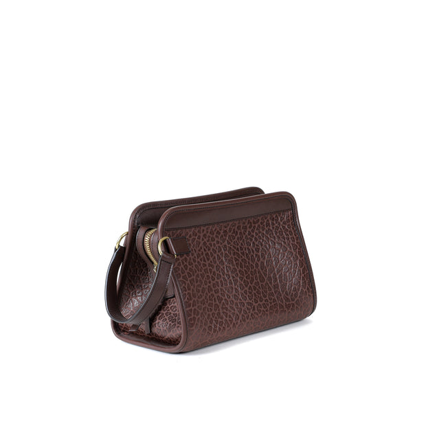 Large Travel Kit in Chocolate Shrunken Bison Leather