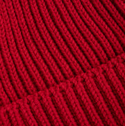 Heavy Knit Beanie in Red Merino Wool