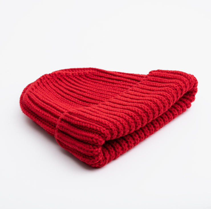 Heavy Knit Beanie in Red Merino Wool