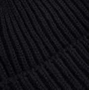 Heavy Knit Beanie in Black Merino Wool