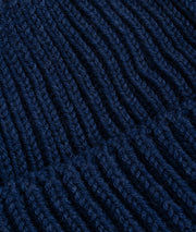 Heavy Knit Beanie in Indigo Merino Wool