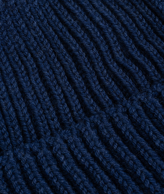 Heavy Knit Beanie in Indigo Merino Wool