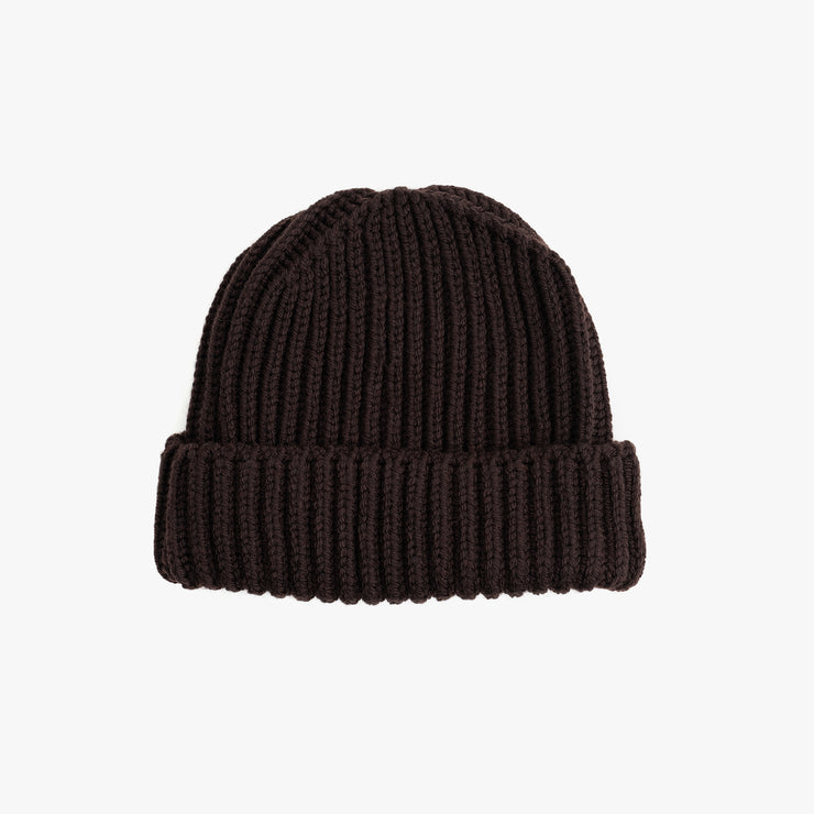 Heavy Knit Beanie in Brown Merino Wool